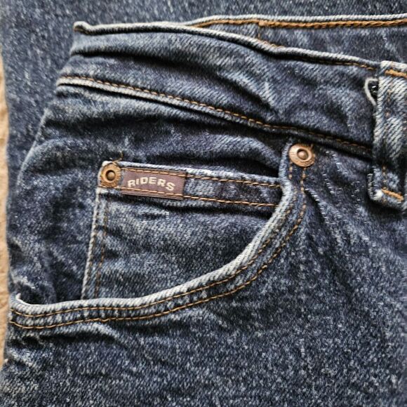 Riders by Lee Women's Mid-Dark Wash Blue Straight Leg Jeans Size 12P LN - Picture 3 of 6